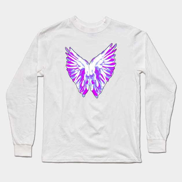 Purple Angel Wings Long Sleeve T-Shirt by CBV